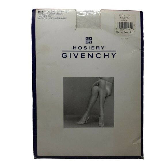 Givenchy Body Gleamers 157 Control Top Shimmery Ultra Sheer Sandletoe Crystal B - Picture 1 of 7